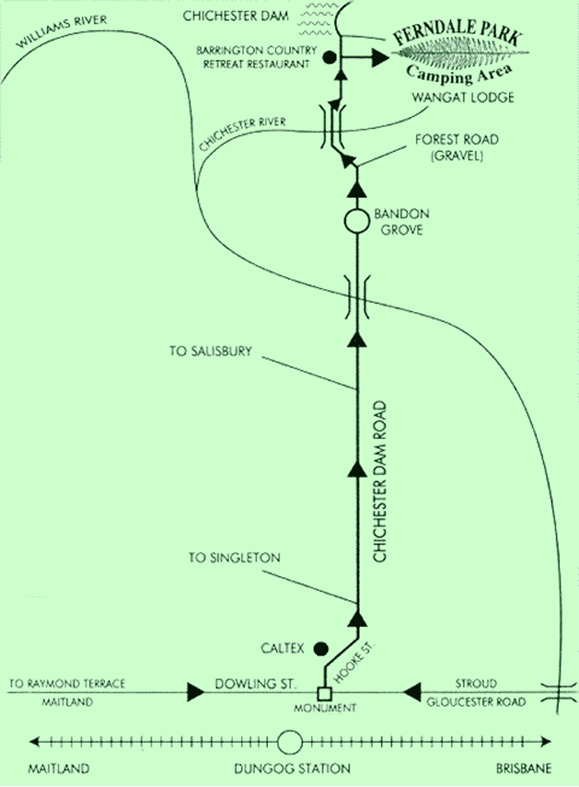 Map - Dungog to Ferndale Park